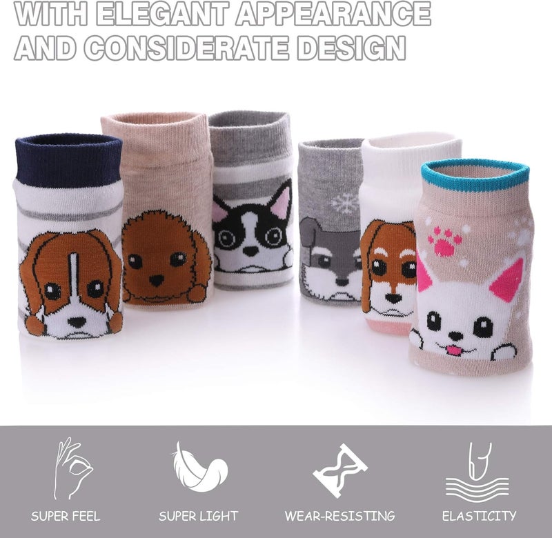 SDBING Kids Girls Knee High Socks Crazy Funny Gift Novelty Soft Cute Animal Dress Long Socks 6 Pairs - Image 5